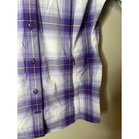 Duluth Trading Co Women's Purple Plaid Button Up XS - Picture 3 of 4
